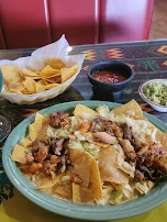 Nachos with Beef Chicken and Shrimp